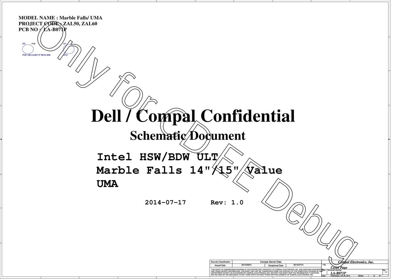 DELL LATITUDE 3550 COMPAL LA-B071P ZAL50 60 REV1.0 SCHEMATIC for $6.63 ...