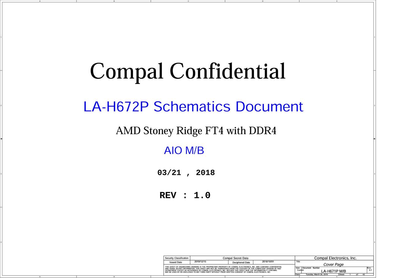 LENOVO A340-22AST COMPAL LA-H672P REV1.0 SCHEMATIC for $6.63