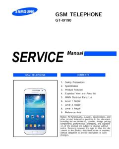 SAMSUNG GALAXY S4 MINI GT-I9190 SERVICE MANUAL