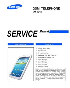 SAMSUNG GALAXY TAB 3 7.0 SM-T210 SERVICE MANUAL